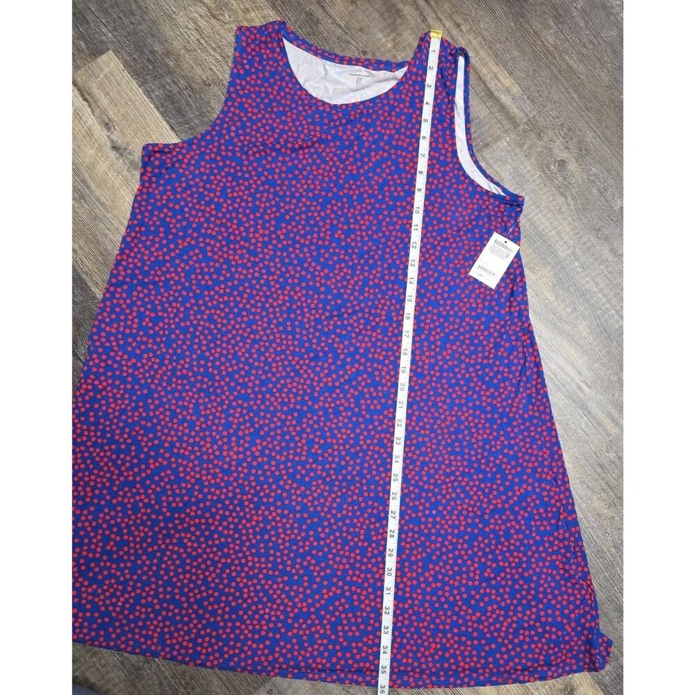 Amazon Essentials Blue Red Polka Dot Sleeveless Tank Top Shirt EcoVero XL New - Picture 5 of 9